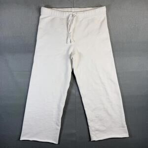 Frank & Eileen Catherine Sweatpant Womens Small White Crop Wide Leg 21"
